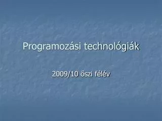 programoz si technol gi k