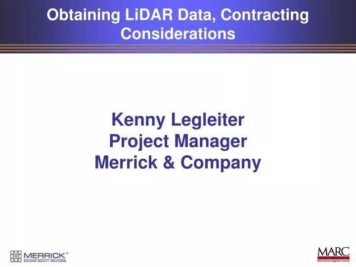 obtaining lidar data contracting considerations