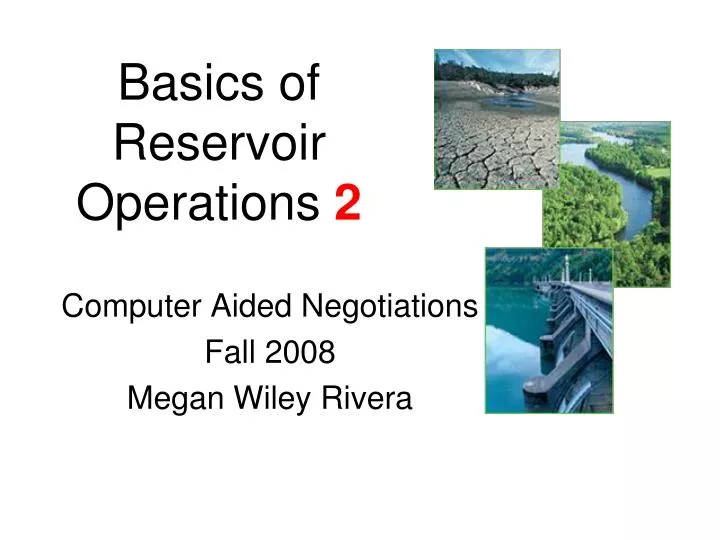 basics of reservoir operations 2