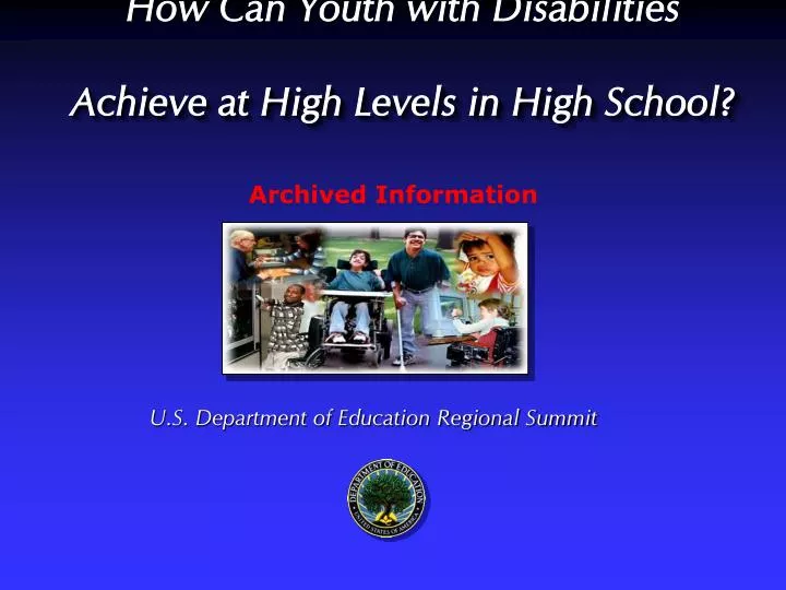 how can youth with disabilities achieve at high levels in high school