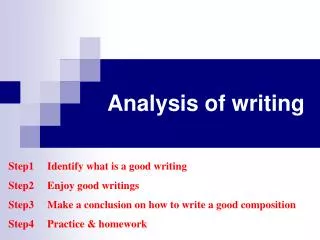 Analysis of writing