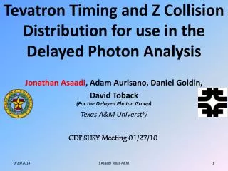 Tevatron Timing and Z Collision Distribution for use in the Delayed Photon Analysis