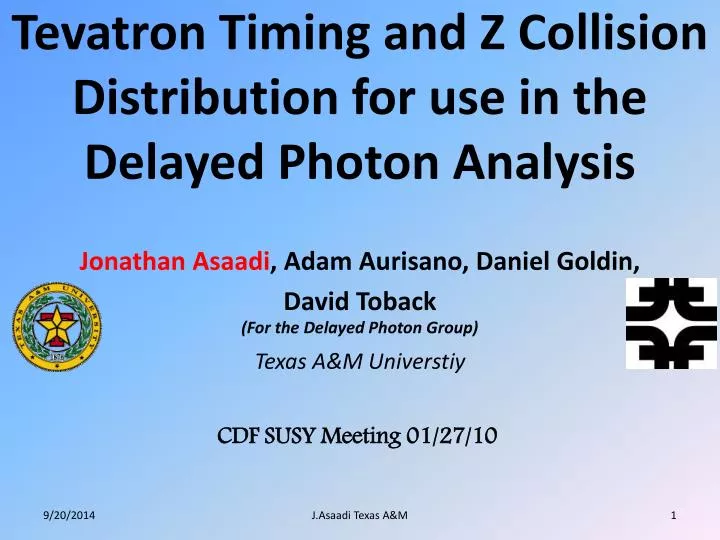 tevatron timing and z collision distribution for use in the delayed photon analysis