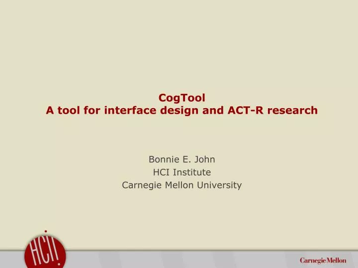 cogtool a tool for interface design and act r research