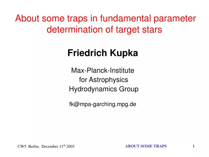 about some traps in fundamental parameter determination of target stars