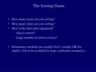 The Sorting Game