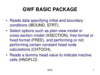 GWF BASIC PACKAGE