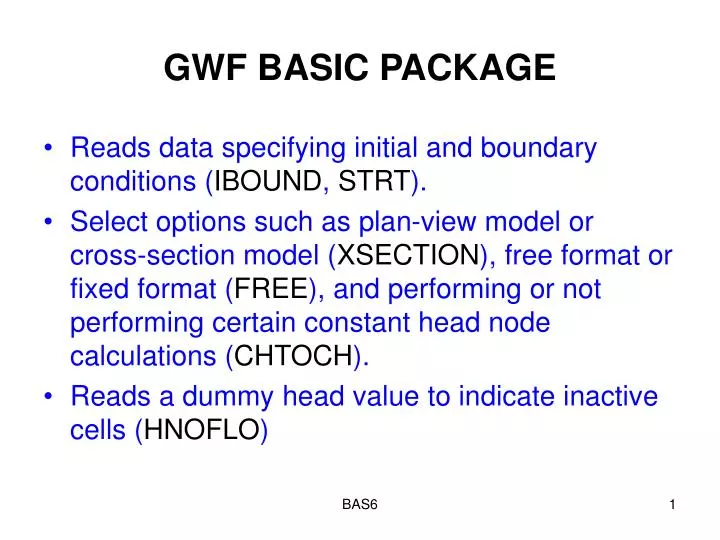 gwf basic package