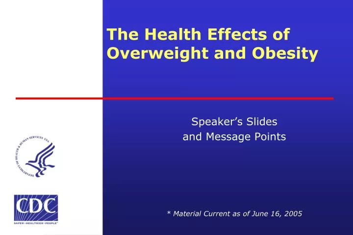 the health effects of overweight and obesity