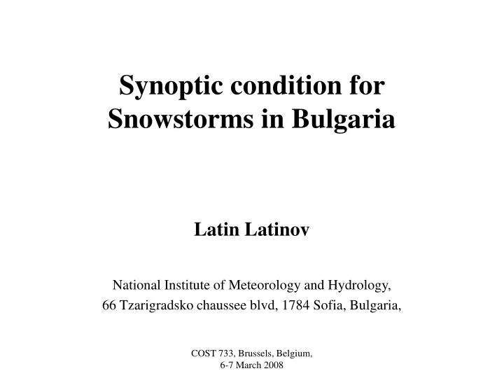 synoptic condition for snowstorms in bulgaria