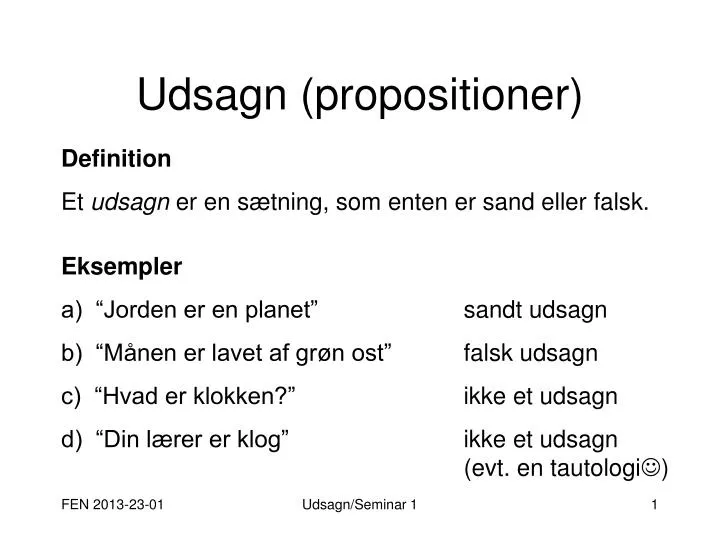 udsagn propositioner