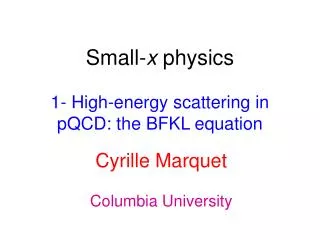 Small- x physics 1- High-energy scattering in pQCD: the BFKL equation