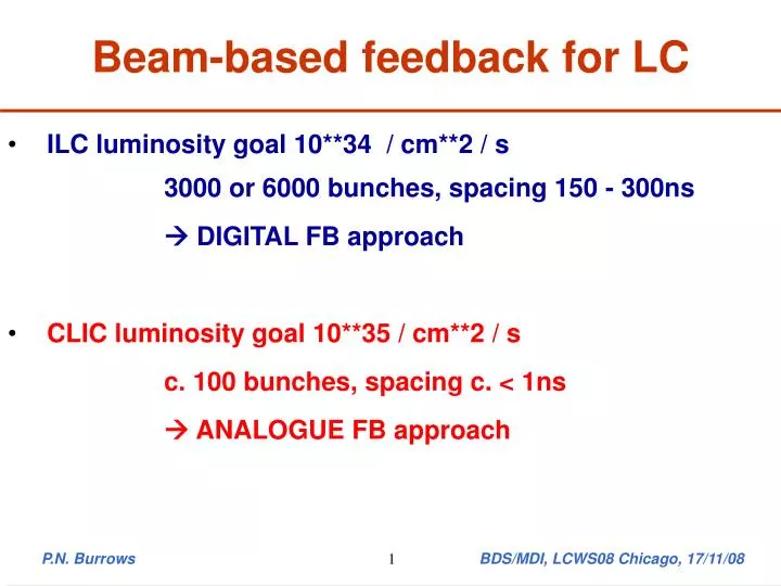 beam based feedback for lc
