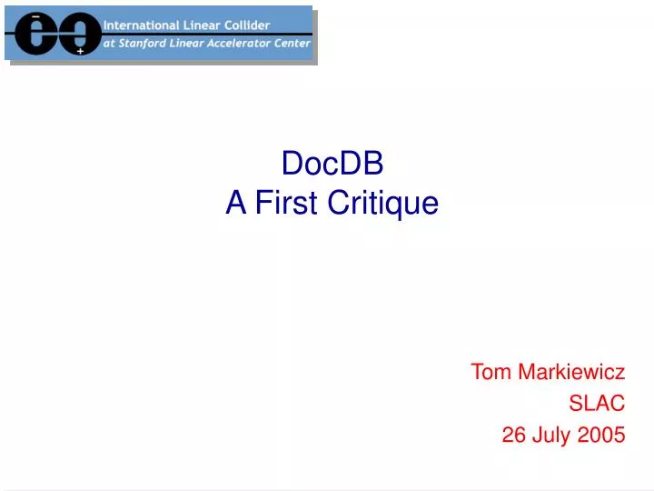 docdb a first critique