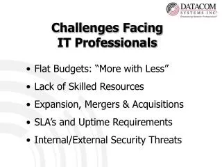 Challenges Facing IT Professionals