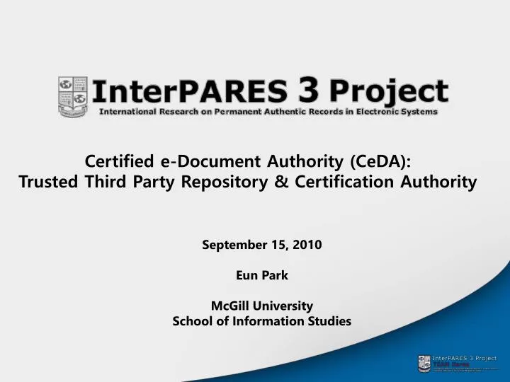 certified e document authority ceda trusted third party repository certification authority