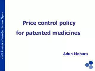 Price control policy for patented medicines