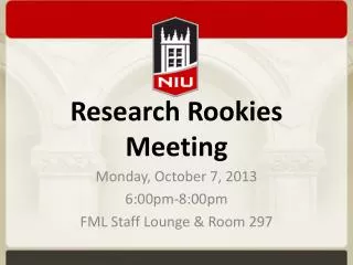 Research Rookies Meeting