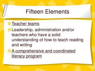 Fifteen Elements