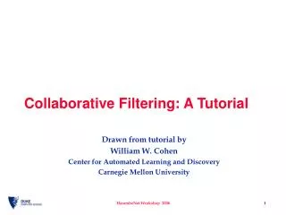 Collaborative Filtering: A Tutorial