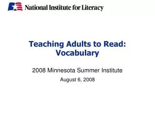 teaching adults to read vocabulary