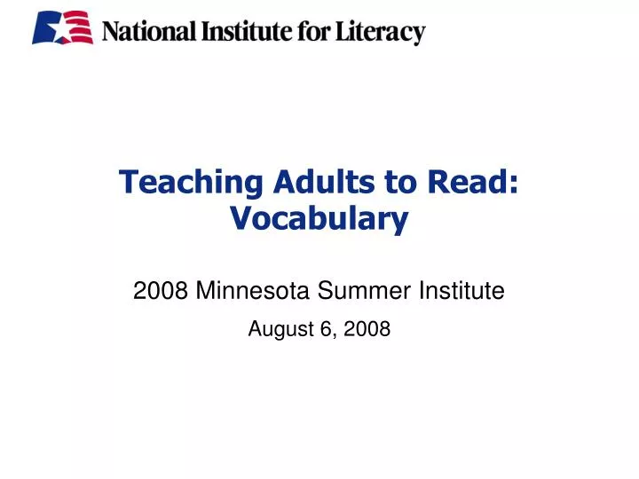 teaching adults to read vocabulary