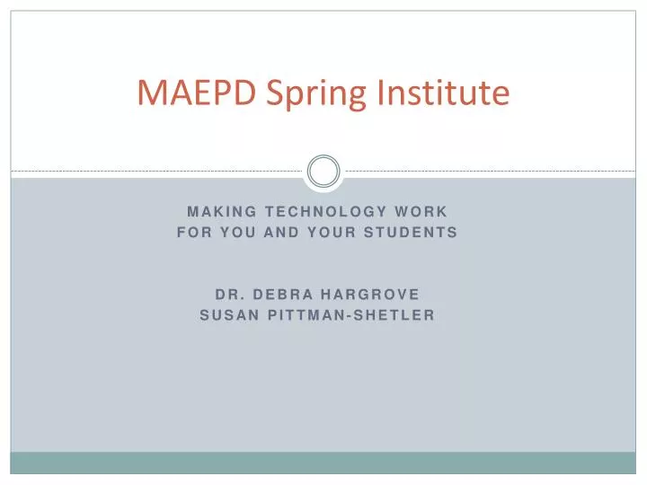maepd spring institute