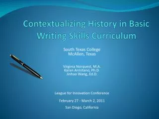 Contextualizing History in Basic Writing Skills Curriculum
