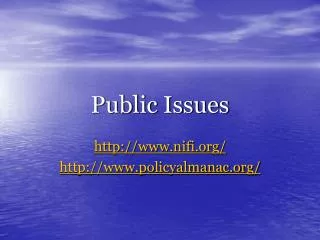 Public Issues