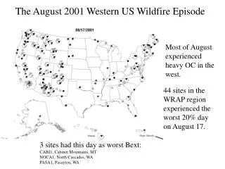 The August 2001 Western US Wildfire Episode