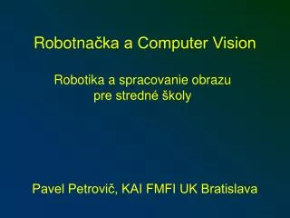 robotna ka a computer vision