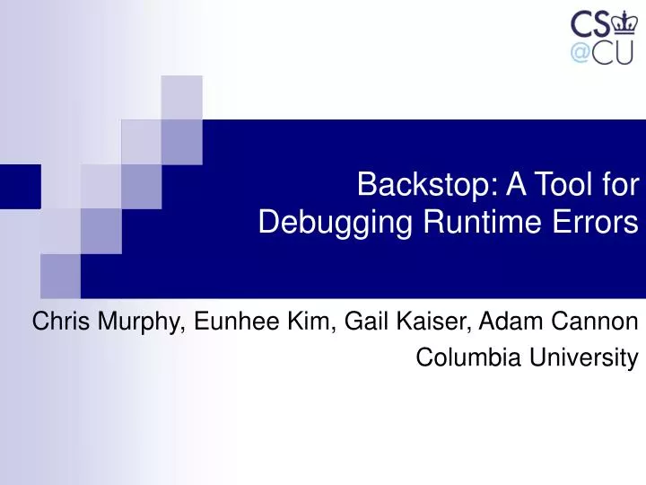 backstop a tool for debugging runtime errors