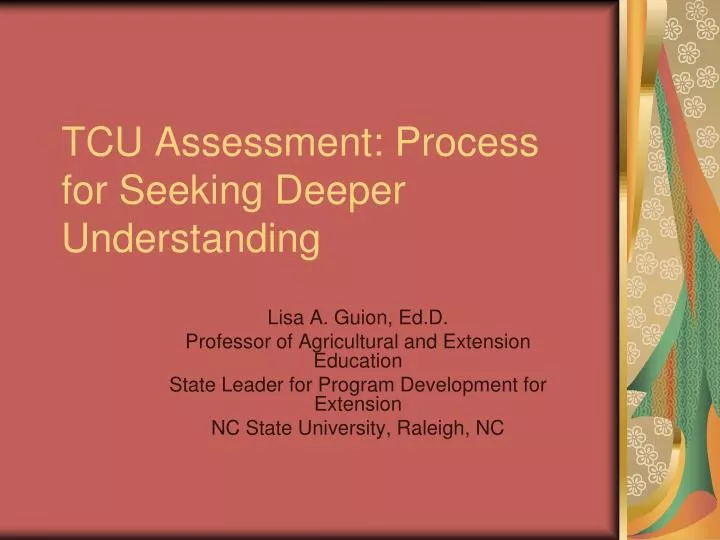 tcu assessment process for seeking deeper understanding