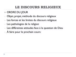 le discours religieux