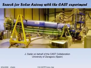 Search for Solar Axions with the CAST experiment