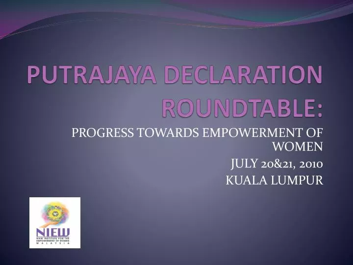 putrajaya declaration roundtable