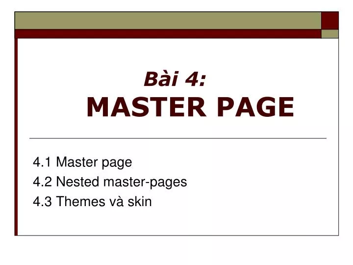 b i 4 master page