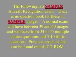 WELCOME TO THE AIRCRAFT RECOGNITION TEST!