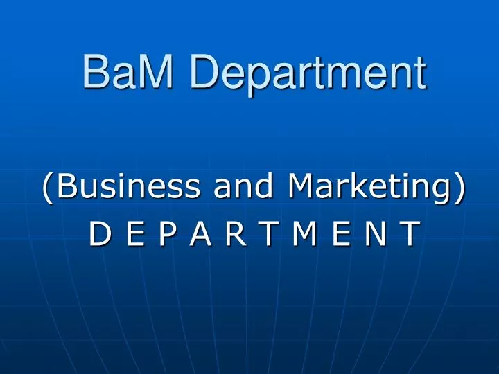 bam department