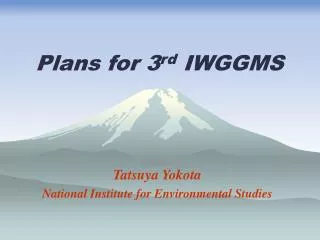 Plans for 3 rd IWGGMS