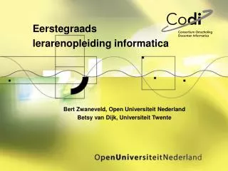 eerstegraads lerarenopleiding informatica