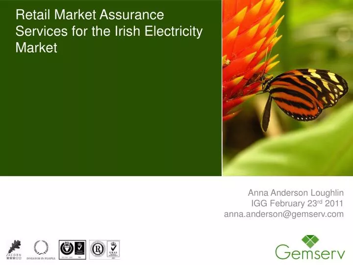 retail market assurance services for the irish electricity market