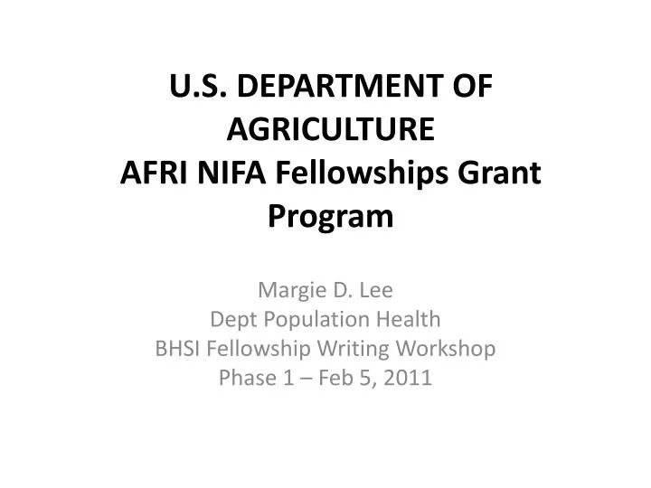 u s department of agriculture afri nifa fellowships grant program