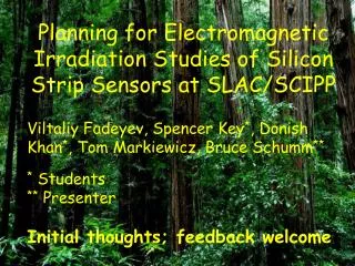 Planning for Electromagnetic Irradiation Studies of Silicon Strip Sensors at SLAC/SCIPP