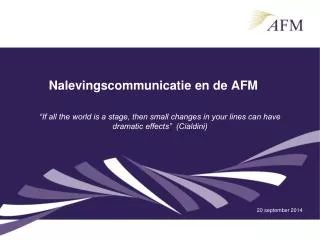 nalevingscommunicatie en de afm