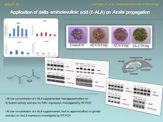 Application of delta- aminolevulinic acid ( ? -ALA) on Azolla propagation