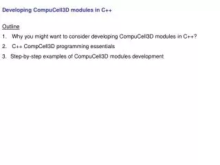 Developing CompuCell3D modules in C++