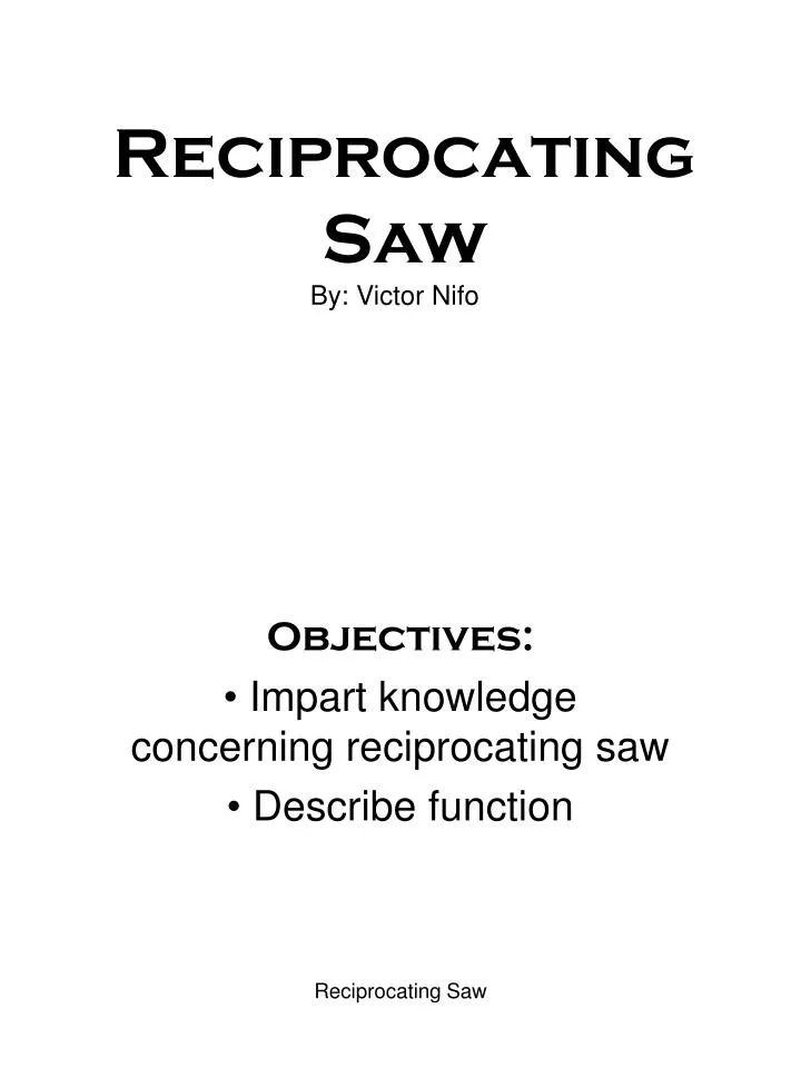 reciprocating saw