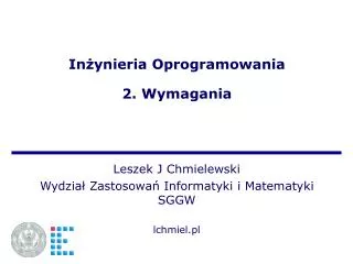 in ynieria oprogramowania 2 wymagania