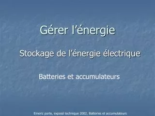 g rer l nergie